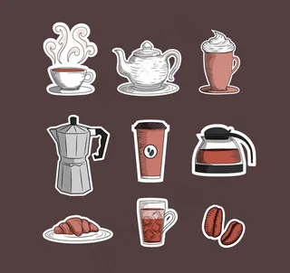 纸质咖啡图标,免抠元素