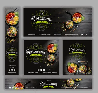 时尚餐馆宣传卡片