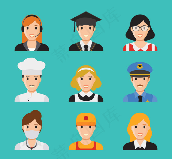 笑脸职业人物头像