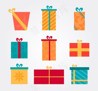 9款卡通礼盒,背景元素