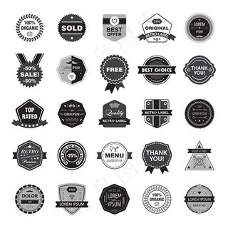 时尚简约标签,免抠元素,背景元素