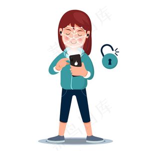 人脸识别解锁的女子