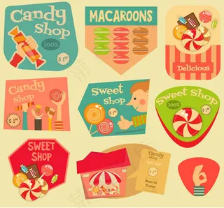 复古糖果标签,免抠元素