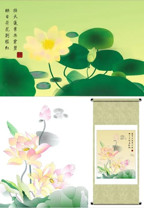 矢量荷花cdr矢量模版下载
