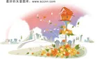 韩国矢量手绘风景插画_9cdr矢量模版下载