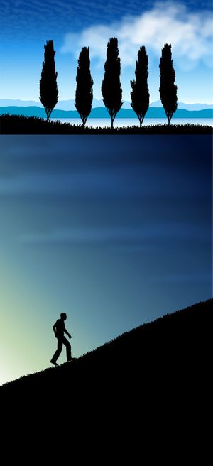 黎明景色剪影 黎明景色剪影