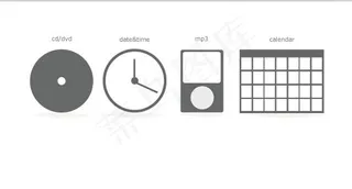 精致灰色图标,免抠元素