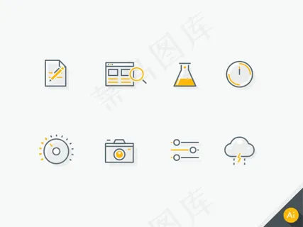 线性图标,免抠元素