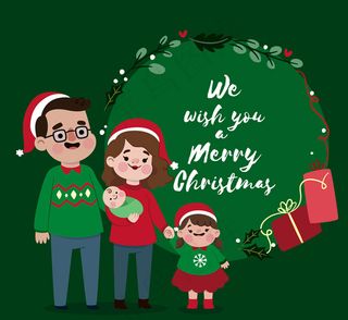 圣诞节四口之家