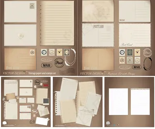 复古明信片矢量