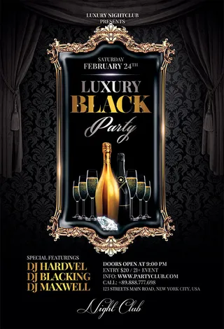 奢华酒吧夜店派对海报