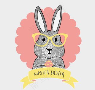 复活节兔子贺卡