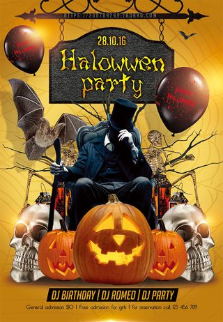 酒吧万圣节海报