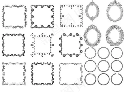 黑白效果装饰边框