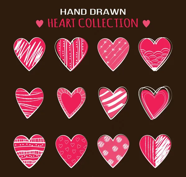 手绘粉色花纹爱心ai矢量模版下载