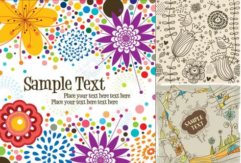 可爱花纹背景,背景元素