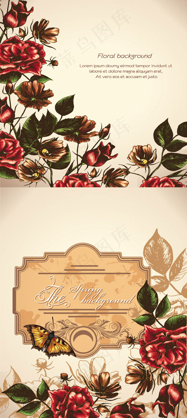 复古花卉背景