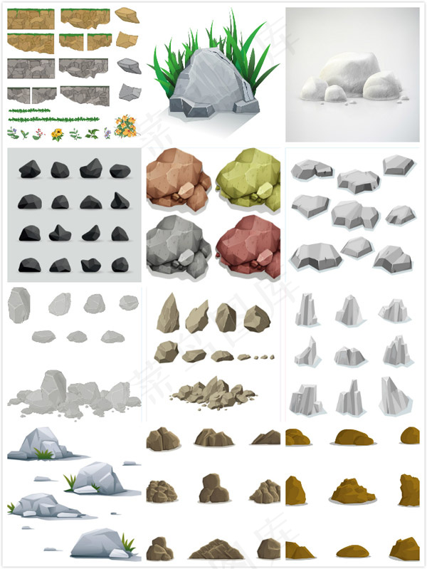 景观石头矢量eps,ai矢量模版下载