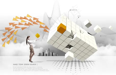 几何体曲线与美女 几何体曲线与美女