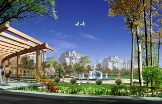 小区小广场效果图