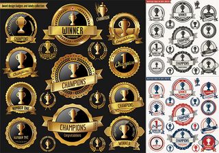 优质奖杯标签,免抠元素