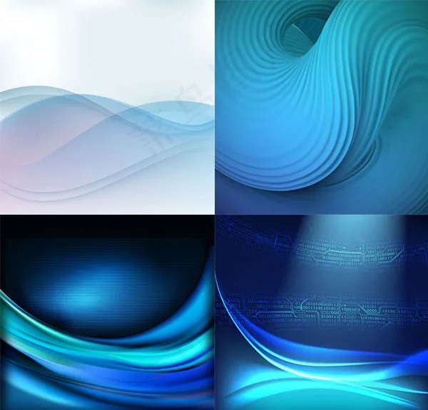 蓝色波浪背景eps,ai矢量模版下载