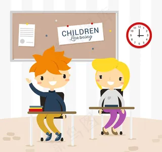 课堂上学习的学生