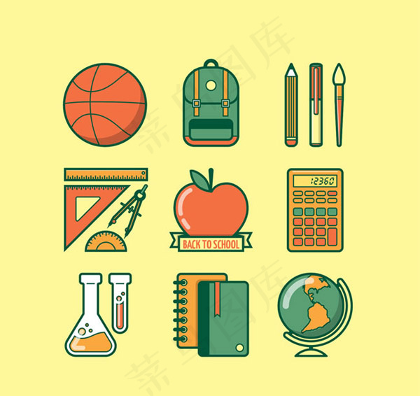 学习用品图标,免抠元素ai矢量模版下载