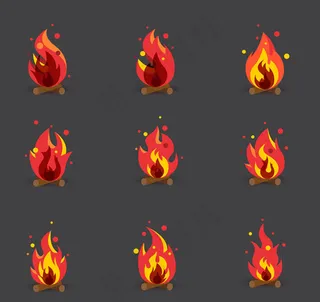 红色篝火图标矢量,免抠元素