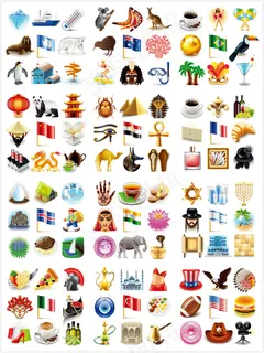 国家特色图标,免抠元素