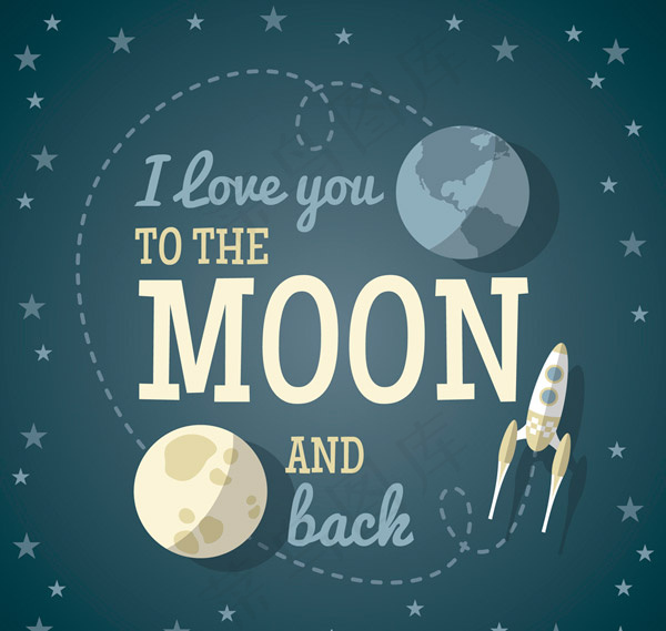 月球和火箭爱的隽语