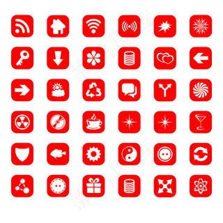 致红色UI图标,免抠元素