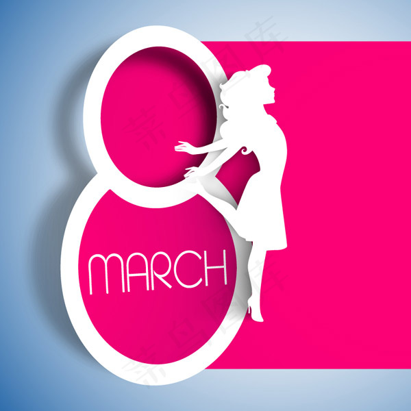 妇女节剪纸背景