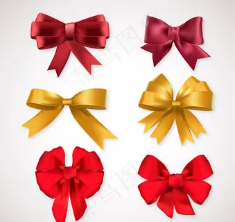 彩色蝴蝶结矢量