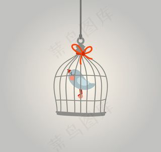 卡通笼中鸟