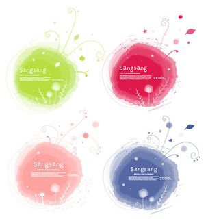 矢量墨迹与花纹