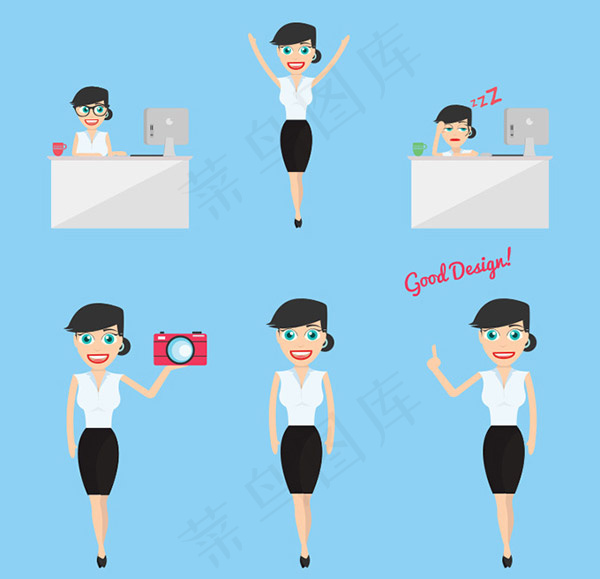 商务女性设计eps,ai矢量模版下载