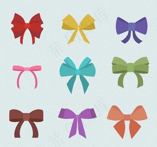 彩色蝴蝶结矢量