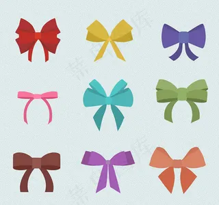 彩色蝴蝶结矢量