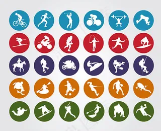 体育运动圆形图标,免抠元素