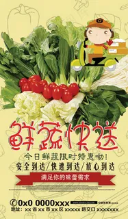 有机鲜蔬快送海报