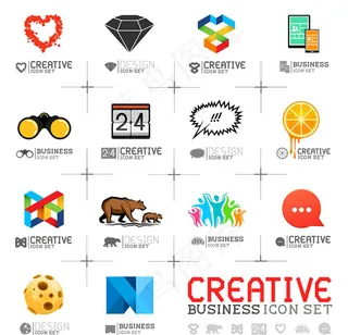 彩色创意图标,免抠元素