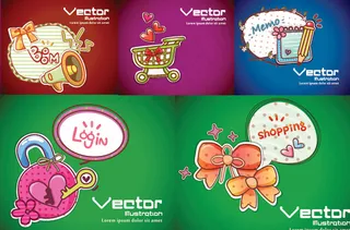 炫彩卡通背景,背景元素