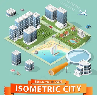 卡通等距城市建造 卡通等距城市建造