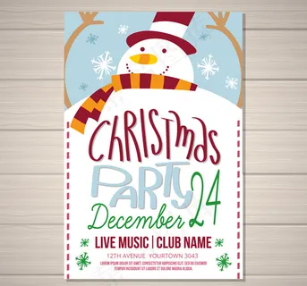 雪人圣诞派对传单