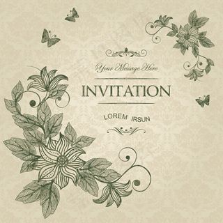 花卉与蝴蝶请柬