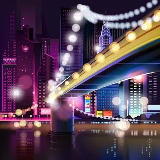 城市霓虹灯矢量