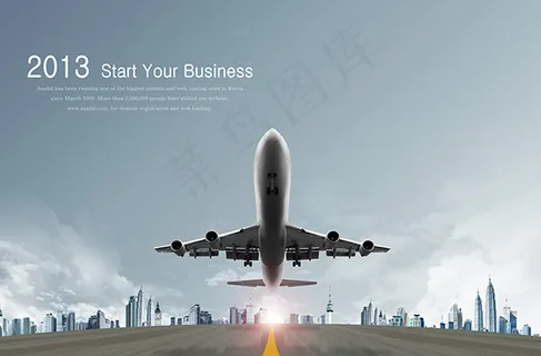 商务简约飞机背景