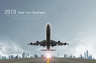 商务简约飞机背景