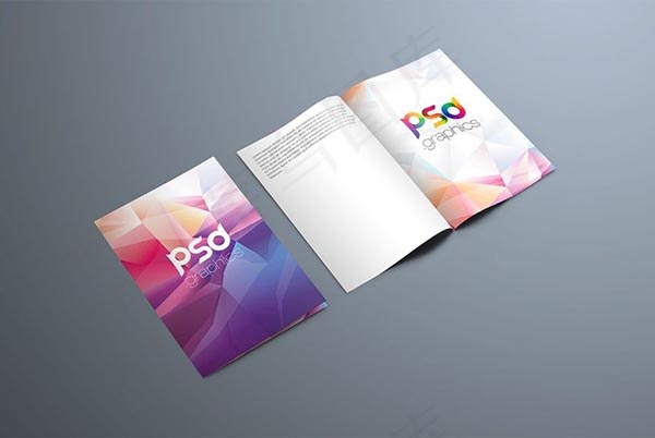 双折小册子样机psd模版下载